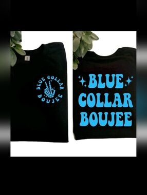 blue collar Boujee shirt cute Black And Blue trending retro Short Sleeve Tshirt